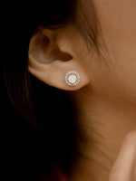 Load image into Gallery viewer, Lydia Earring (Moonstone) - Rhodium Plated
