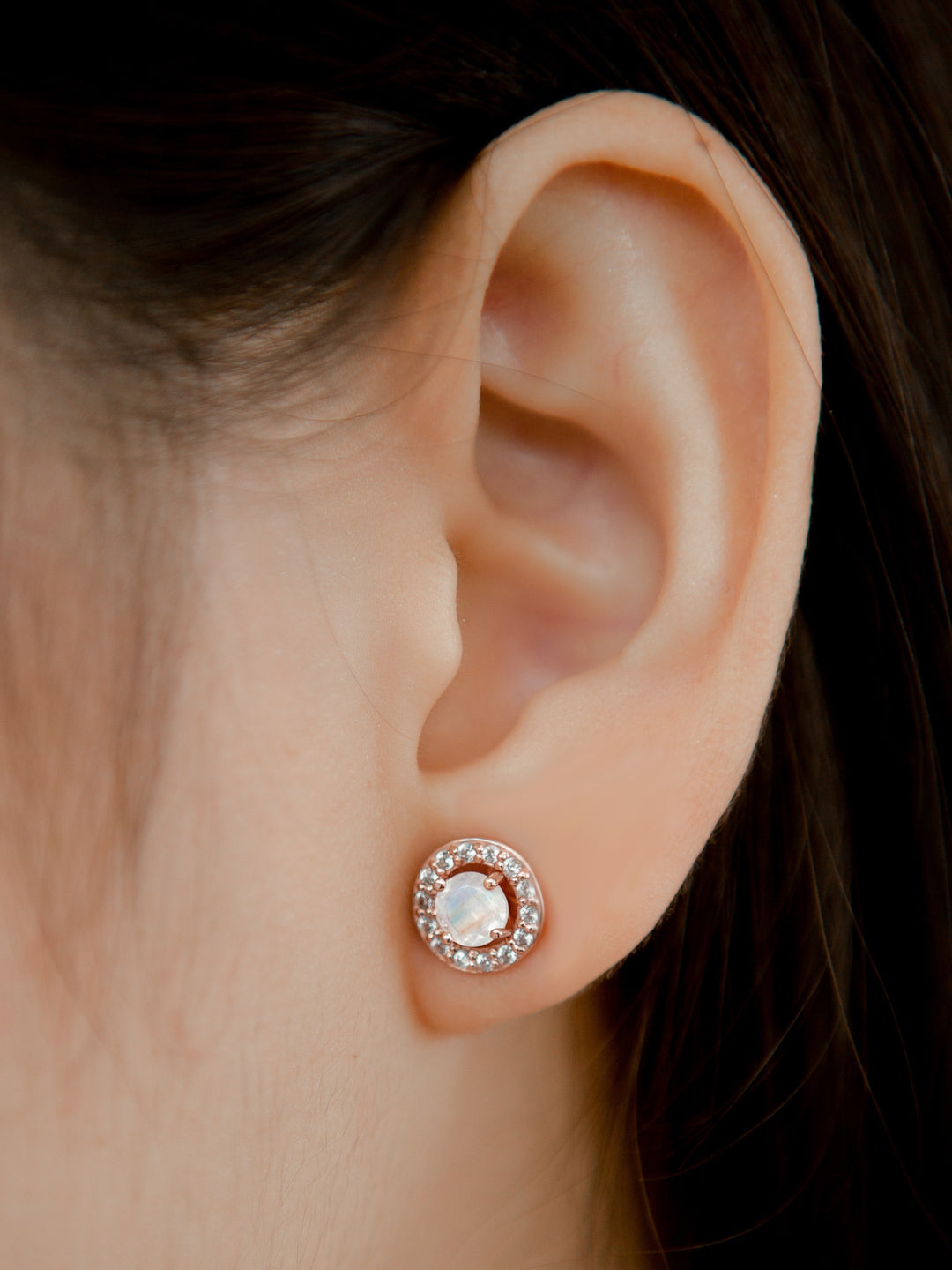 Lydia Earring (Moonstone) - Rose Gold Plated