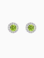 Load image into Gallery viewer, Lydia Earring (Peridot) - Rhodium Plated
