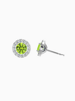 Load image into Gallery viewer, Lydia Earring (Peridot) - Rhodium Plated
