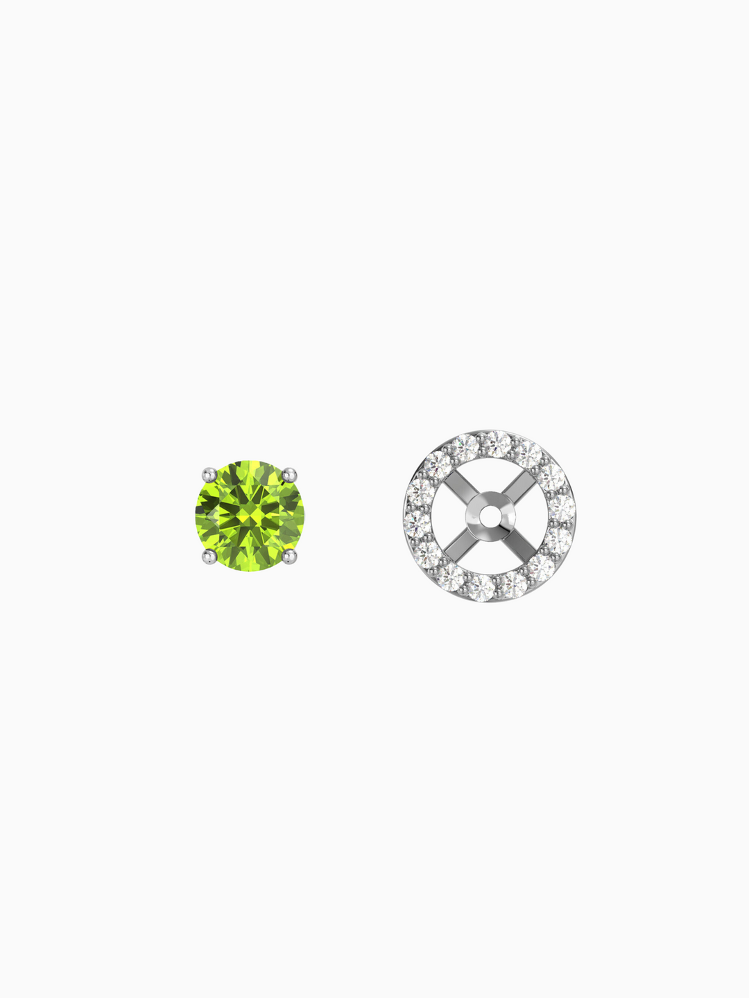Lydia Earring (Peridot) - Rhodium Plated