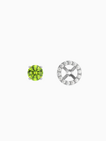 Load image into Gallery viewer, Lydia Earring (Peridot) - Rhodium Plated
