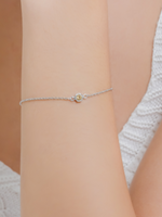 Load image into Gallery viewer, Fleur Bracelet (Citrine) - Rhodium Plated
