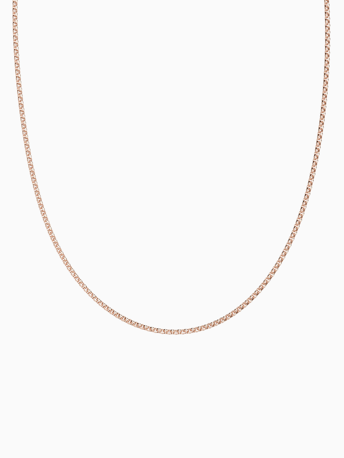 Plain thin chain   rose gold plated