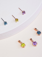 Load image into Gallery viewer, Lynn Earring (Amethyst) - Rose Gold Plated
