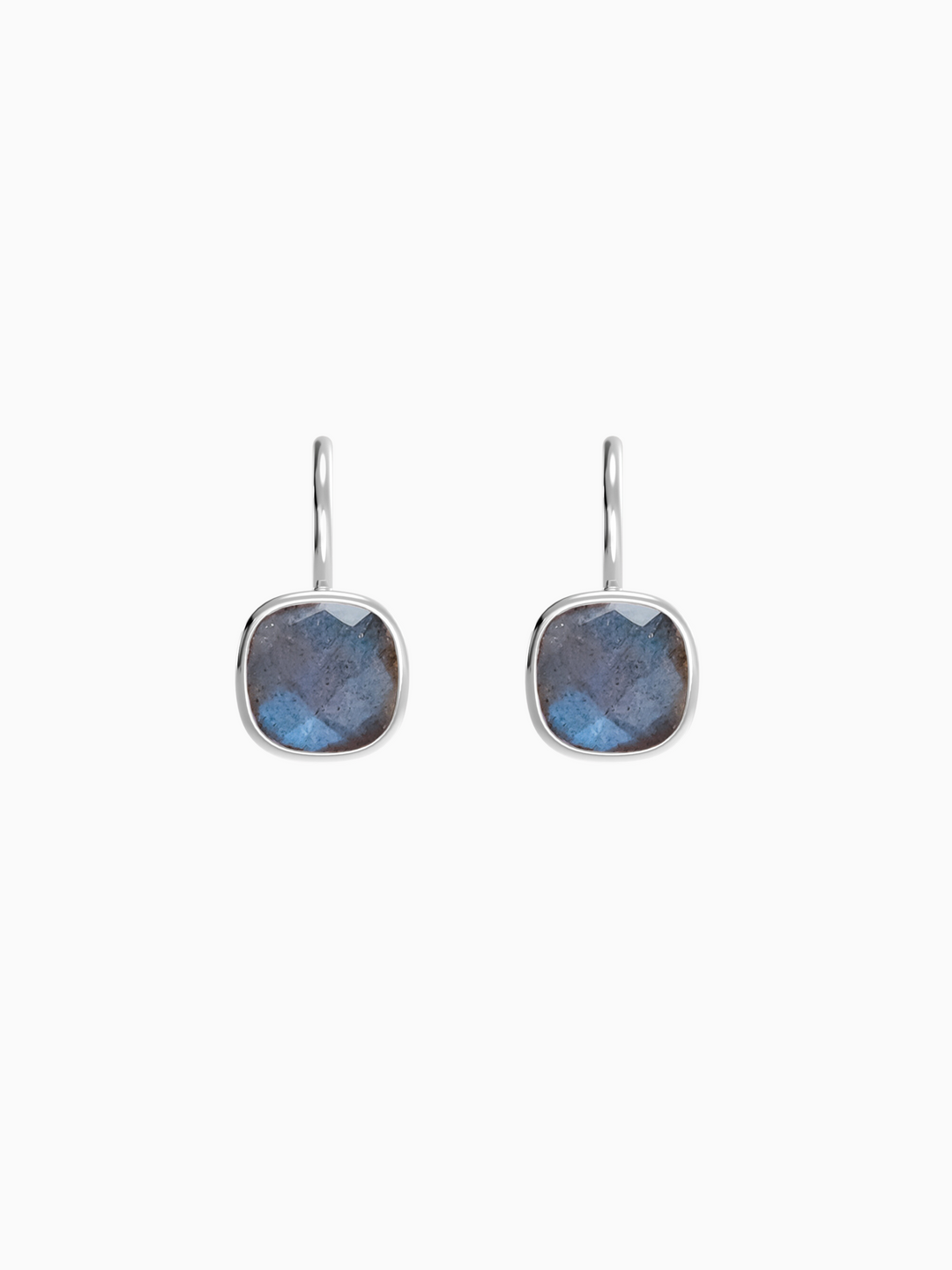 Pamela Earrings (Labradorite) - Rhodium Plated