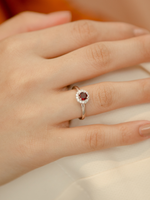 Load image into Gallery viewer, Lydia Ring (Garnet) - Rhodium Plated
