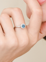 Load image into Gallery viewer, Lydia Ring (London Blue Topaz) - Rhodium Plated
