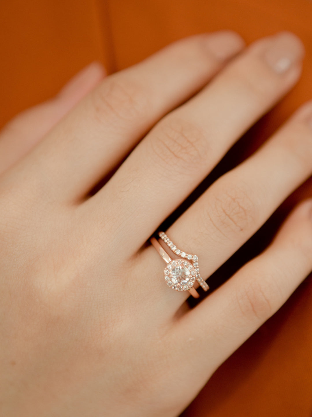 Lydia Ring (Aquamarine) - Rose Gold Plated
