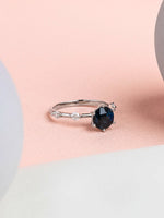 Load image into Gallery viewer, Karrie Ring - Sapphire - 18K White Gold
