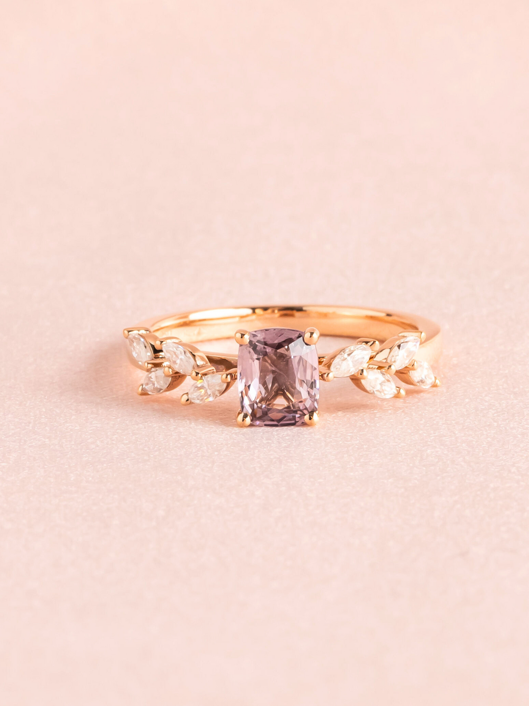Alessia Ring - Spinel & Moissanite - 18K Rose Gold