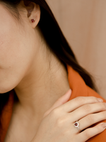 Load image into Gallery viewer, Lynn Earring (Rhodolite Garnet) - Rhodium Plated
