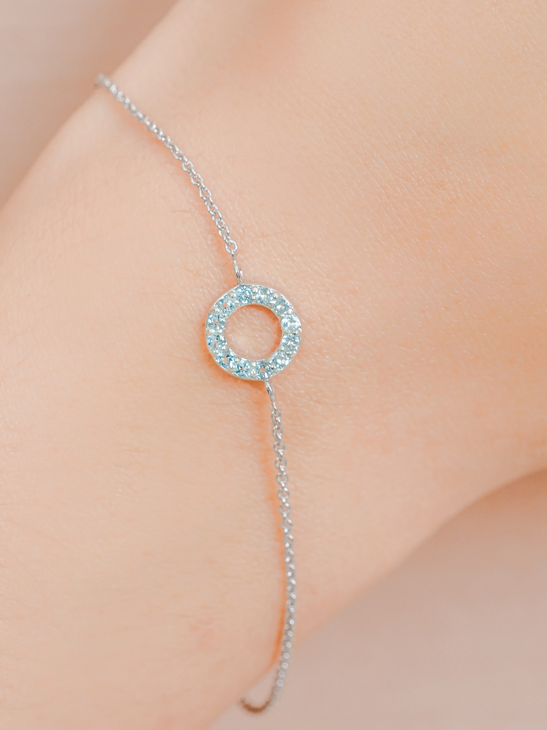Fiona Bracelet (Sky Blue Topaz) - Rhodium Plated