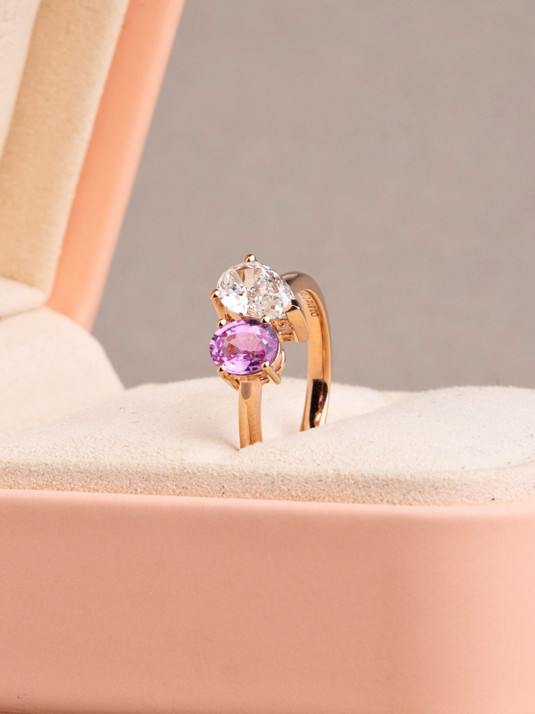 Jennie Ring - Pink Sapphire & Lab Diamond - 18K Rose Gold