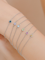 Load image into Gallery viewer, Fleur Bracelet (Citrine) - Rhodium Plated
