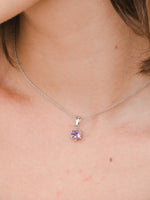 Load image into Gallery viewer, Bianca Necklace (Amethyst) - Rhodium Plated
