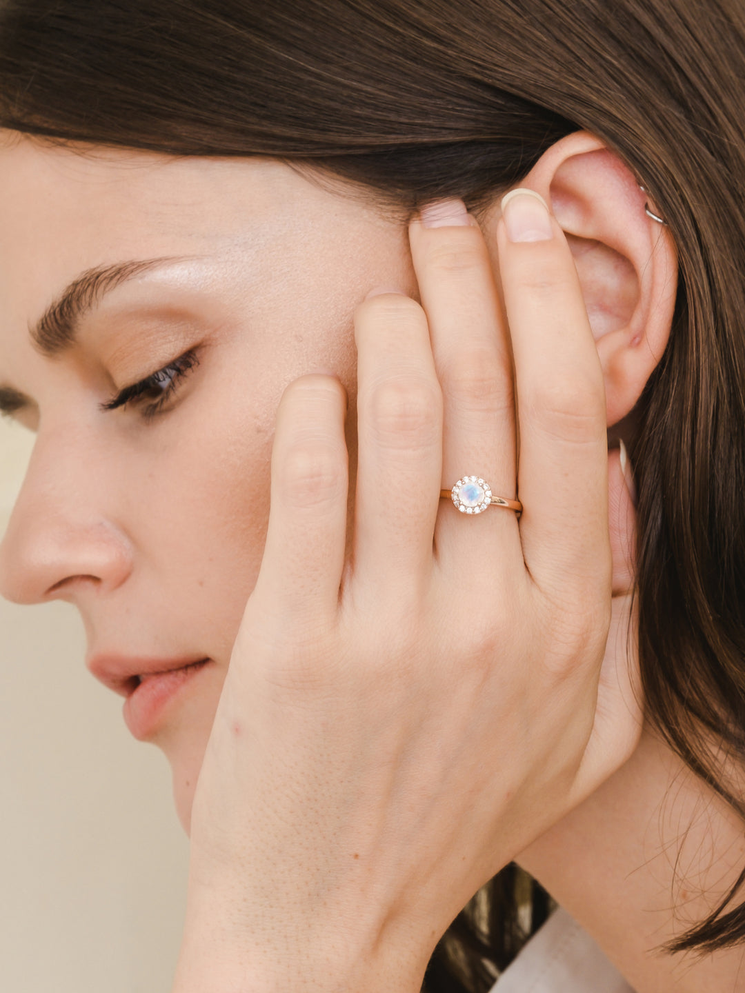 Lydia Ring (Moonstone) - Rose Gold Plated