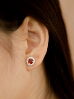 Load image into Gallery viewer, Lynn Earring (Rhodolite Garnet) - Rhodium Plated

