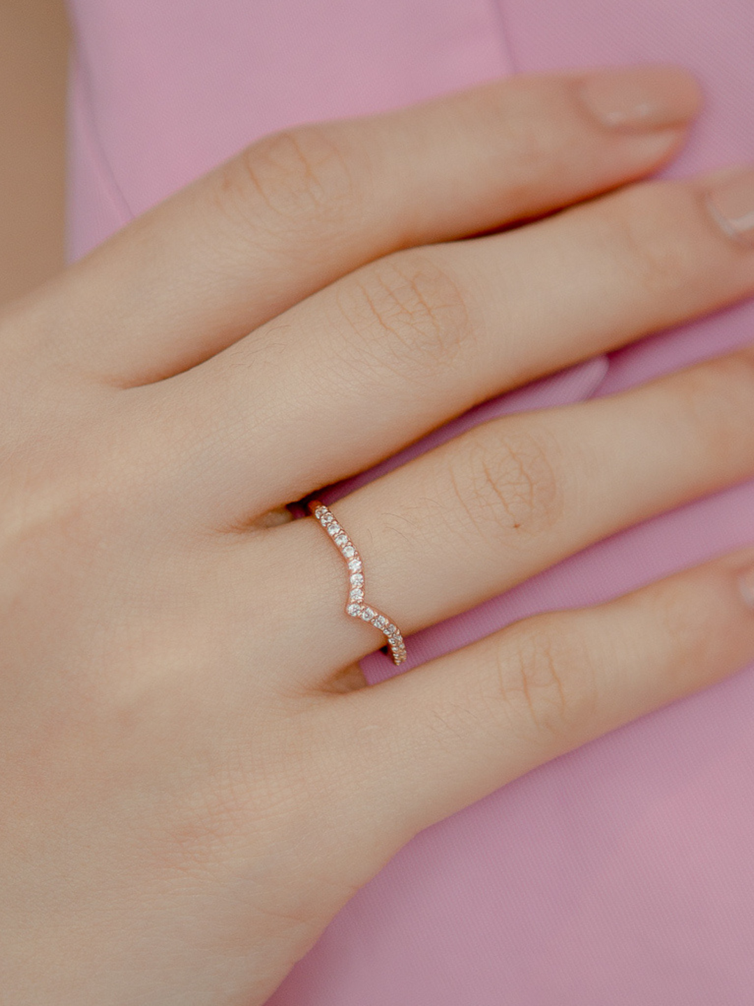 Yiru Ring (Zirconia) - Rose Gold Plated