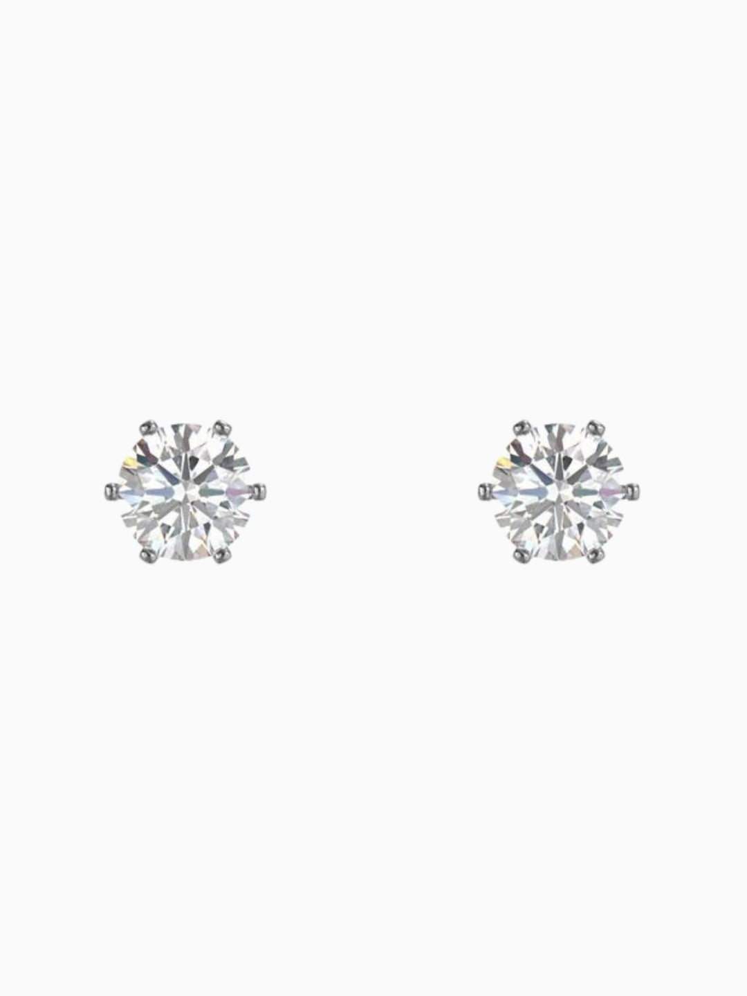 Diamond Amber Earrings - 18K White Gold