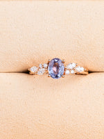 Load image into Gallery viewer, Claudia Ring - 1.12Ct Lavender Sapphire &amp; Lab Diamond - 18K Rose Gold
