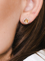 Load image into Gallery viewer, Lydia Earring (Citrine) - Rose Gold Plated
