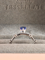 Load image into Gallery viewer, Kara Ring - Blue Sapphire &amp; Moissanite - 18k White Gold
