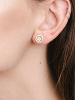 Load image into Gallery viewer, Lydia Earring (Citrine) - Rhodium Plated
