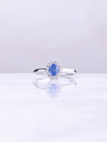 Load image into Gallery viewer, Freya Ring - Blue Sapphire &amp; Lab Grown - 18K White Gold

