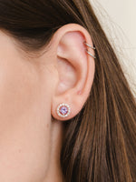 Load image into Gallery viewer, Lydia Earring (Amethyst) - Rose Gold Plated
