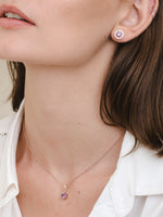 Load image into Gallery viewer, Lydia Earring (Amethyst) - Rose Gold Plated
