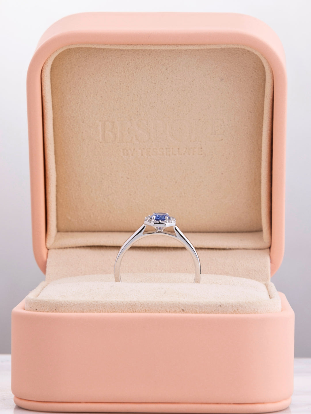 Freya Ring - Blue Sapphire & Lab Grown - 18K White Gold