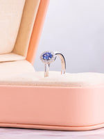 Load image into Gallery viewer, Freya Ring - Blue Sapphire &amp; Lab Grown - 18K White Gold

