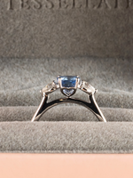 Load image into Gallery viewer, Eden Ring - Blue Sapphire &amp; Moissanite - 18k White Gold
