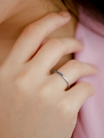 Load image into Gallery viewer, Esther Ring (Blue Sapphire) - Rhodium Plated
