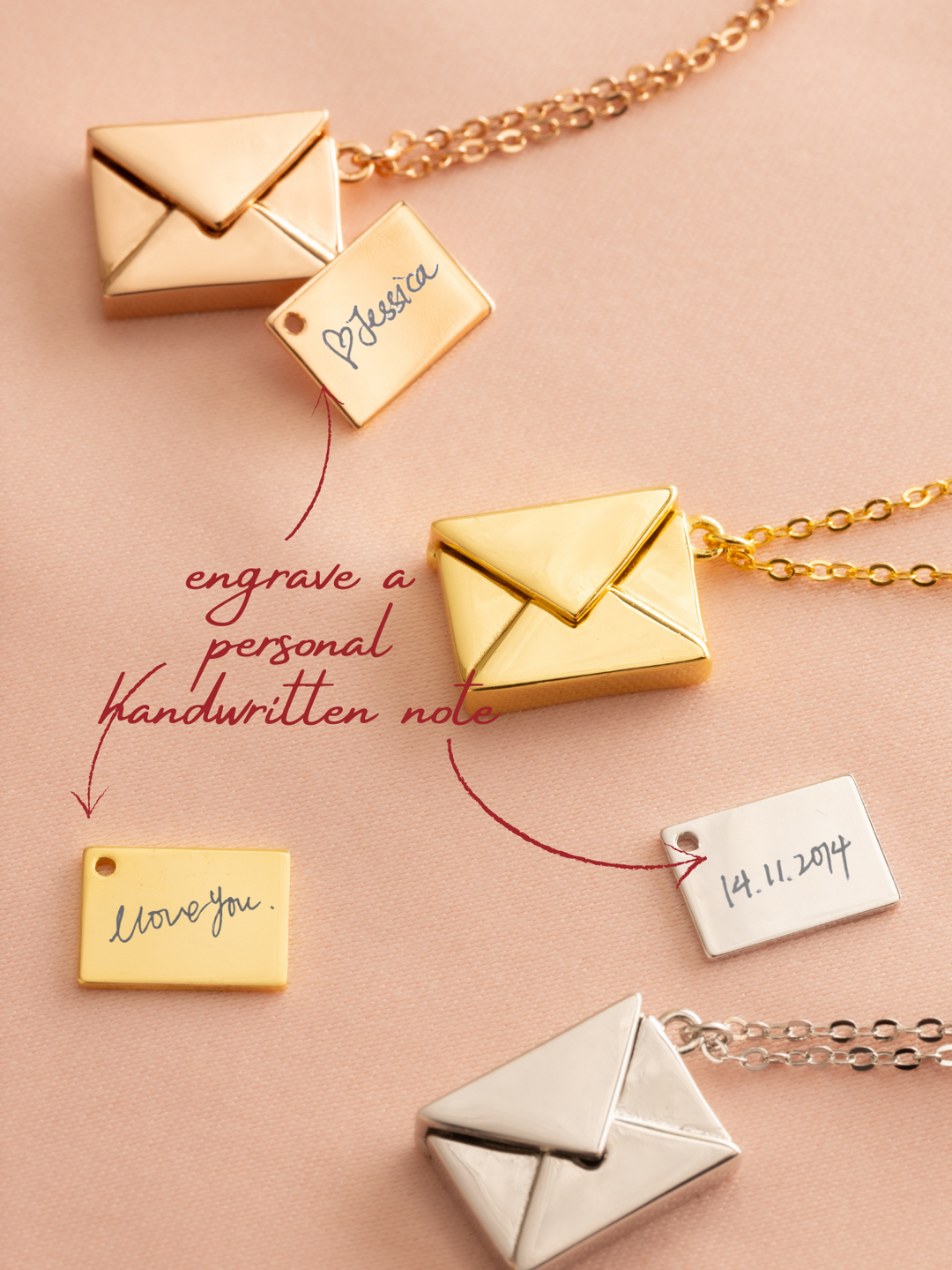Letters To Love Necklace - Yellow Gold Plated