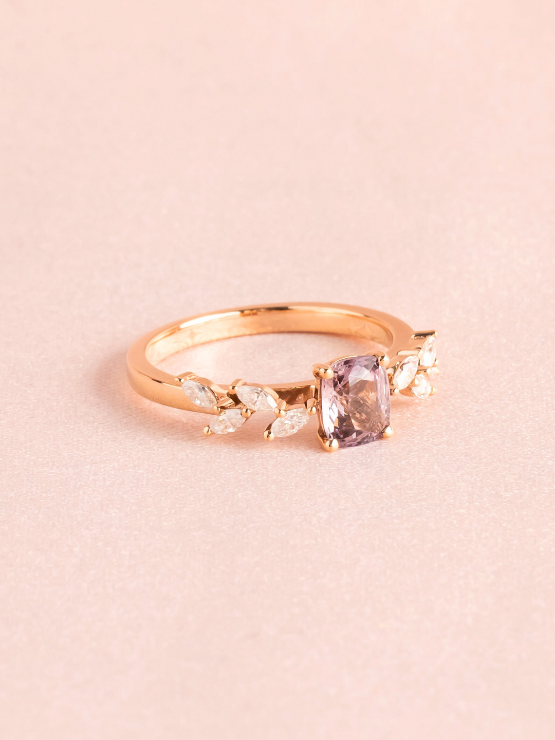 Alessia Ring - Spinel & Moissanite - 18K Rose Gold