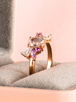 Load image into Gallery viewer, Sera Ring - Morganite &amp; Moissanite - 18K Rose Gold

