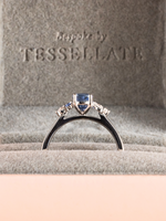 Load image into Gallery viewer, Jestina Ring - Blue Sapphire &amp; Moissanite - 18K White Gold

