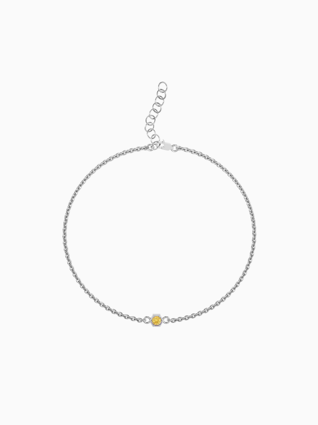 Fleur Bracelet (Citrine) - Rhodium Plated
