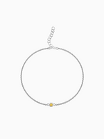 Load image into Gallery viewer, Fleur Bracelet (Citrine) - Rhodium Plated
