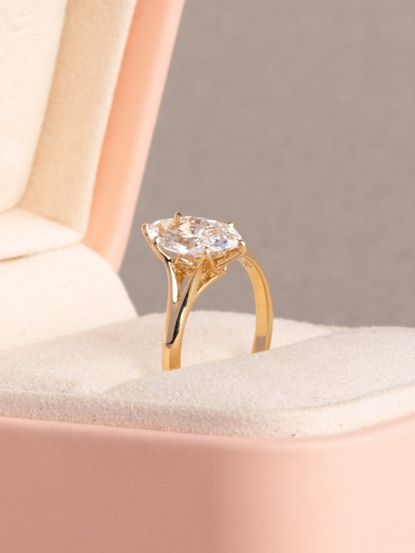 Mireya Ring - 1.56 Ct Marquise Cut Lab Grown Diamond - 18K Yellow Gold