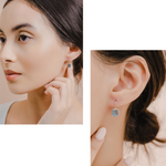 Load image into Gallery viewer, Pamela Earrings (Labradorite) - Rhodium Plated
