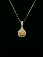 Load image into Gallery viewer, Yellow Diamond (Fancy Intense Yellow) Necklace - 18K Gold &amp; Platinum
