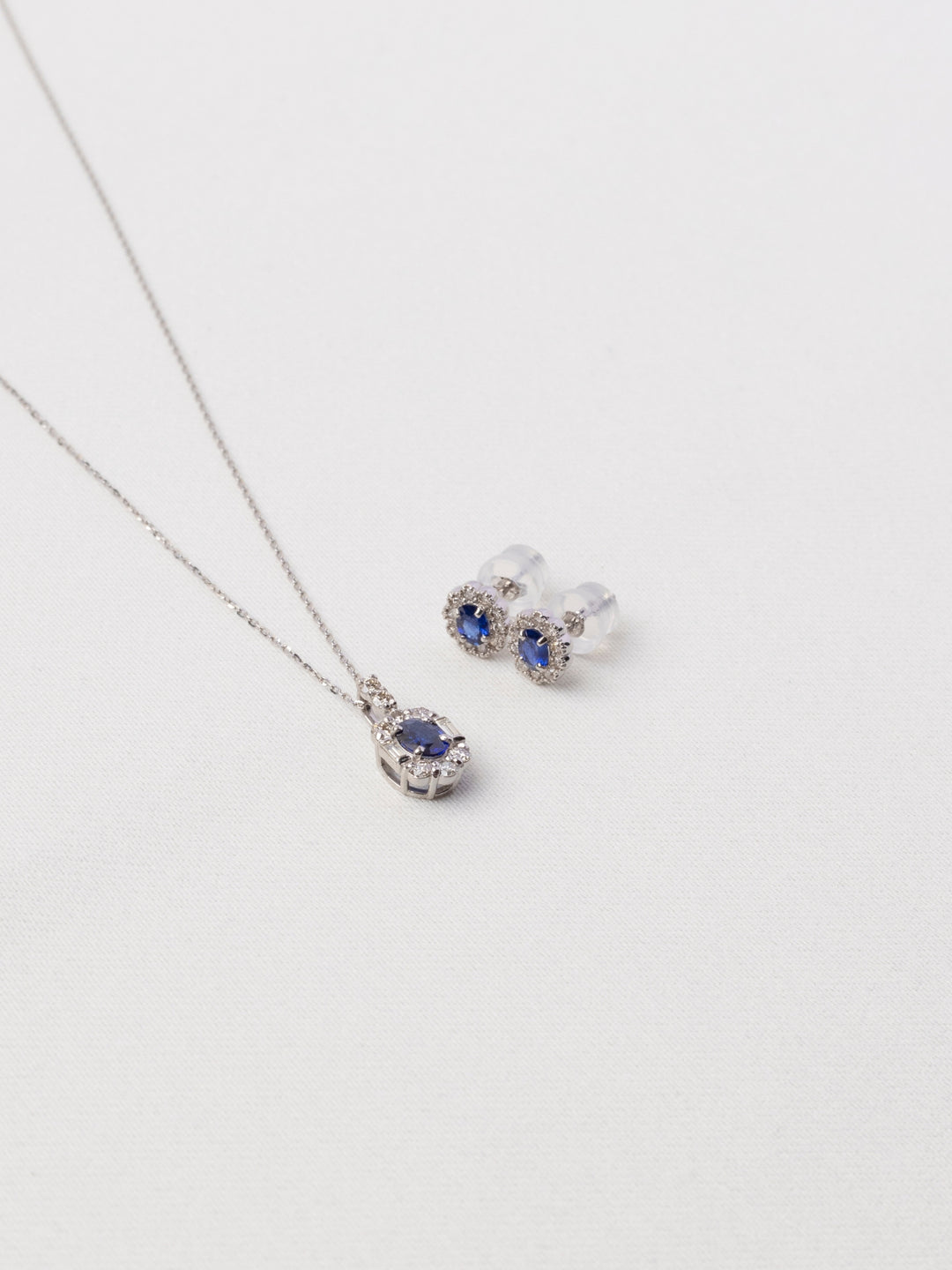 Blue Sapphire Filigree Halo Platinum Earrings