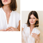 Load image into Gallery viewer, Laria Necklace (Grey Moonstone) - Rhodium Plated
