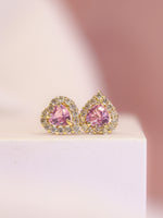 Load image into Gallery viewer, Heart Pink Sapphire Earrings

