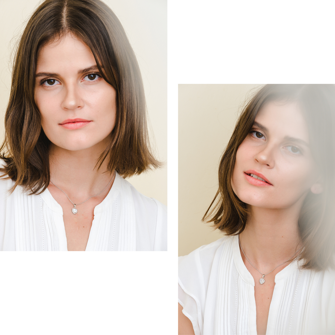 Leanne Necklace (Moonstone) - Rhodium Plated