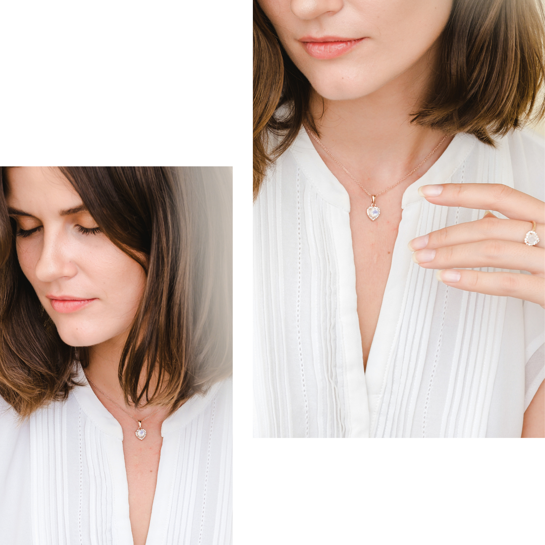 Leanne Necklace (Moonstone) - Rose Gold Plated