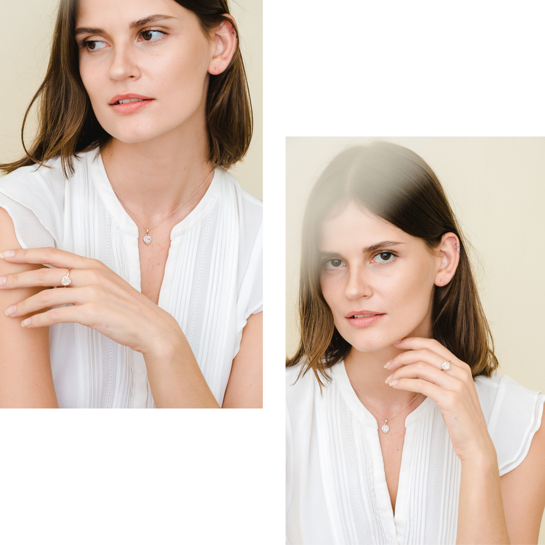 Leanne Necklace (Moonstone) - Rose Gold Plated